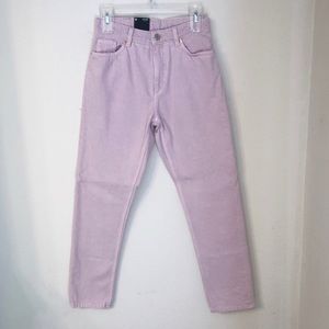 Light pink Monki high waisted cropped jeans